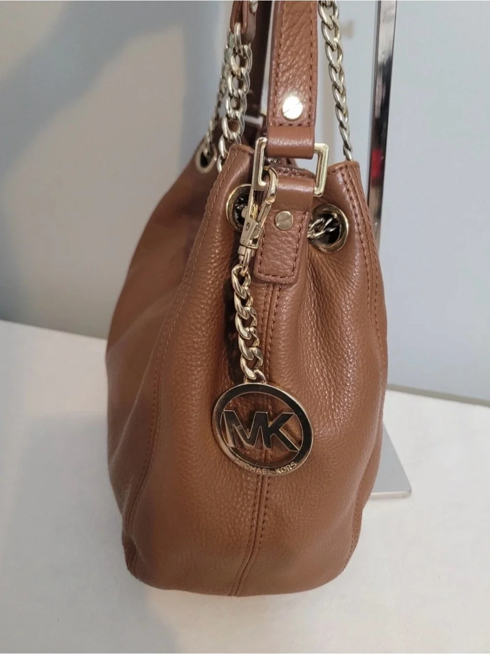 MICHAEL Michael Kors Hobo Shoulder Crossbody Bag Brown Leather